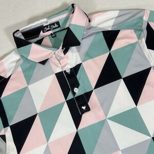 Bad Birdie Mens Medium Performance Stretch Polo Short‎ Sleeve Golf Shirt